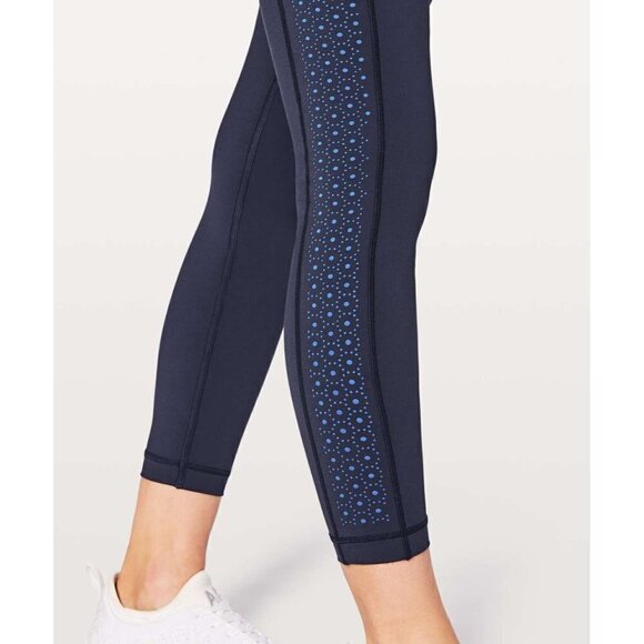 Lululemon Colour Me Quick 7/8 Tight 25" perforated eyelet navy Leggings - Picture 6 of 7